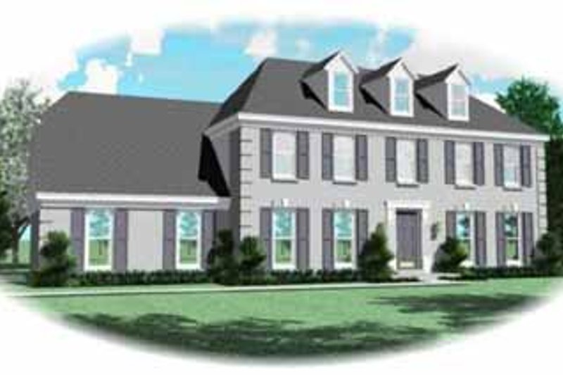 Exterior - Front Elevation 2 for Colonial House Plan #81-206 - 4 bed, 2.5 bath