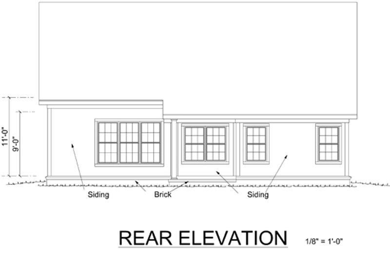 Architectural House Design - Exterior - Rear Elevation for Traditional House Plan #513-2052 - 3 bed, 2.5 bath