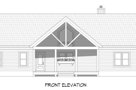 Exterior - Front Elevation 3 for Southern House Plan #932-955 - 5 bed, 3 bath