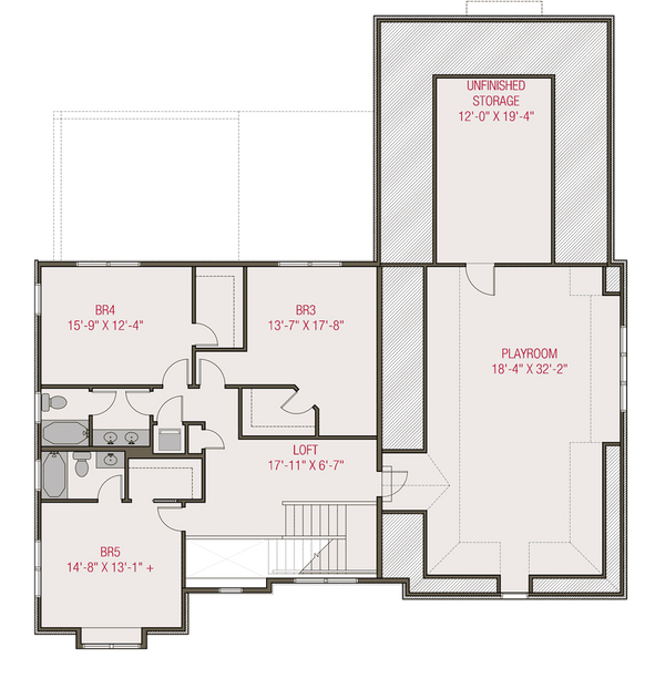 Architectural House Design - Tudor Floor Plan - Upper Floor Plan #1079-7
