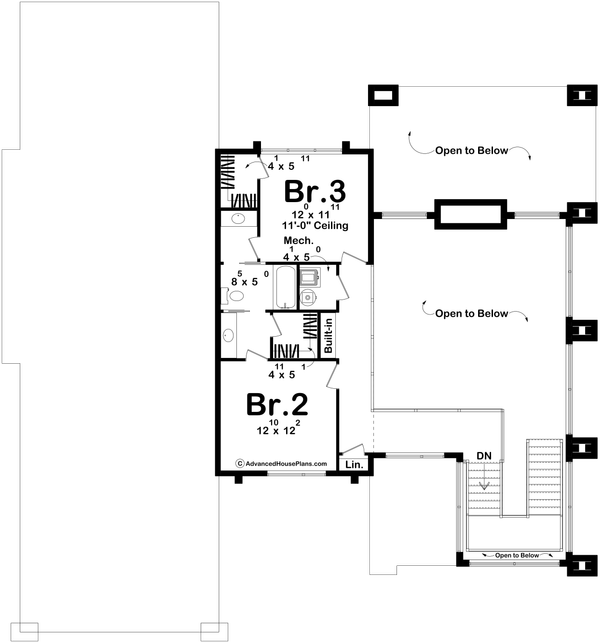 Architectural House Design - Modern Floor Plan - Upper Floor Plan #455-356