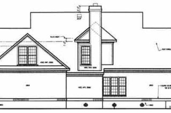 Exterior - Rear Elevation for Southern House Plan #45-161 - 4 bed, 3.5 bath