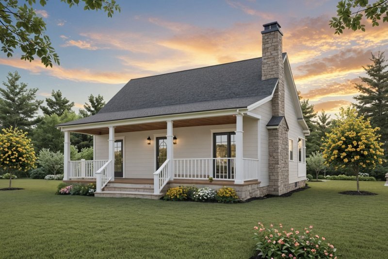 House Blueprint - Cottage Exterior - Front Elevation Plan #21-599