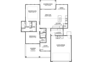 Floor Plan - Main Floor for Craftsman House Plan #1073-15 - 2 bed, 2 bath