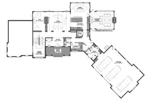 Floor Plan - Main Floor for Farmhouse House Plan #928-308 - 5 bed, 3.5 bath