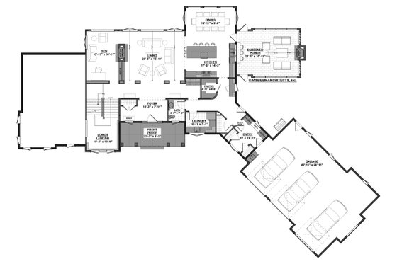 Floor Plan - Main Floor for Farmhouse House Plan #928-308 - 5 bed, 3.5 bath