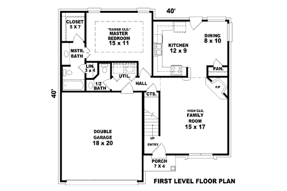 Floor Plan - Main Floor for Traditional House Plan #81-13850 - 3 bed, 2.5 bath