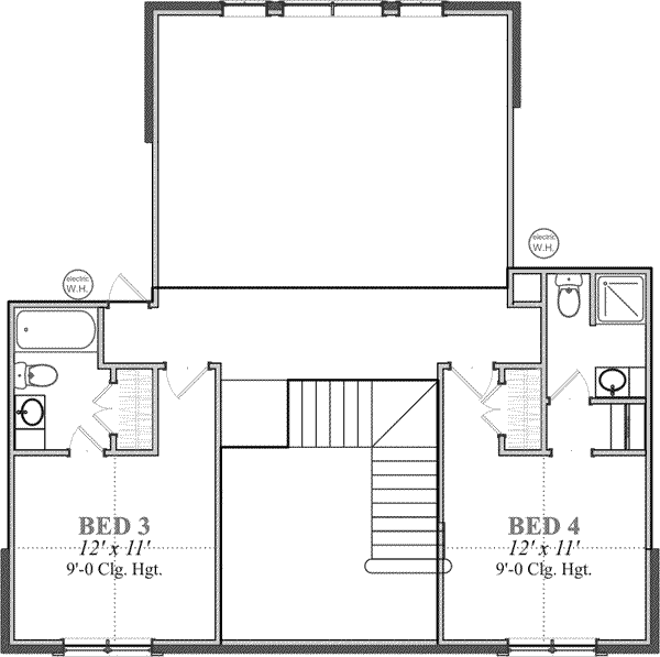 Traditional Floor Plan - Upper Floor Plan #63-120