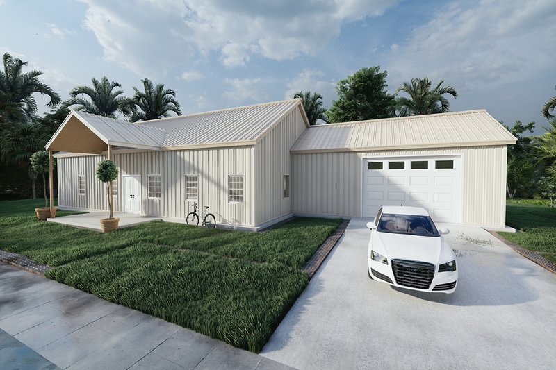 Dream House Plan - Exterior - Other Elevation 4 for Barndominium House Plan #1107-8 - 3 bed, 2.5 bath