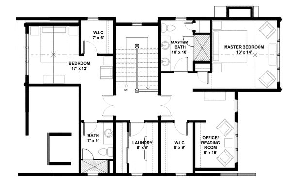 Bungalow Floor Plan - Upper Floor Plan #928-9