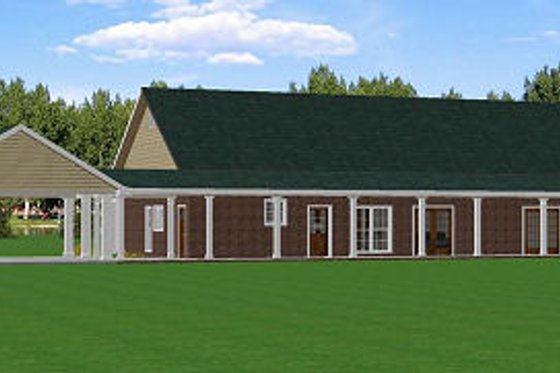 Exterior - Rear Elevation for Country House Plan #44-156 - 4 bed, 3 bath
