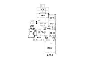 Floor Plan - Main Floor for Cottage House Plan #929-1084 - 3 bed, 2 bath