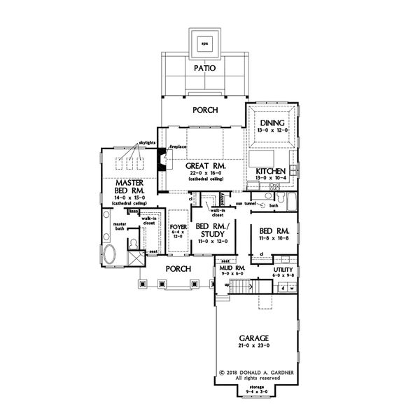 Cottage Floor Plan - Main Floor Plan #929-1084