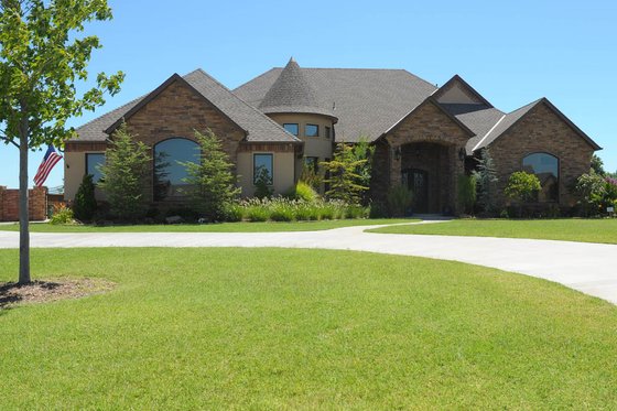 Exterior - Front Elevation for European House Plan #65-534 - 3 bed, 4 bath