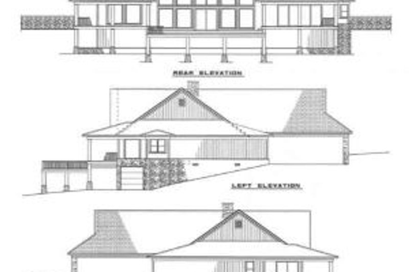 Dream House Plan - Exterior - Rear Elevation House Plan #17-245 - 4 bed, 5 bath