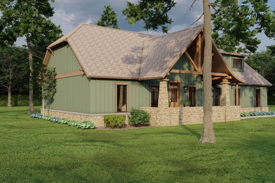 Exterior - Front Elevation 3 for European House Plan #17-2222 - 3 bed, 2 bath