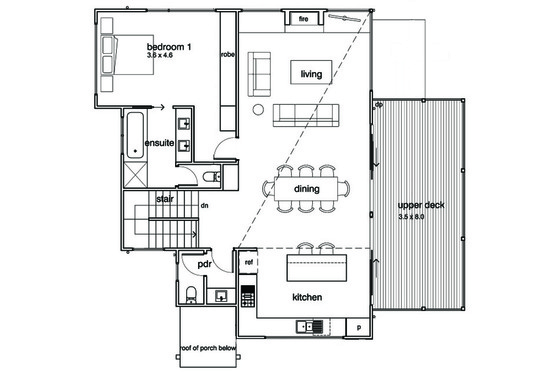 Floor Plan - Upper Floor for Modern House Plan #496-21 - 3 bed, 2.5 bath