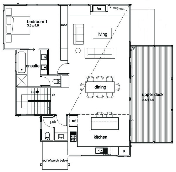 Modern Floor Plan - Upper Floor Plan #496-21