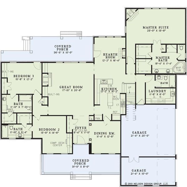 Ranch Floor Plan - Main Floor Plan #17-2050