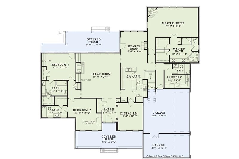 Dream House Plan - Floor Plan - Main Floor for Ranch House Plan #17-2050 - 5 bed, 5 bath