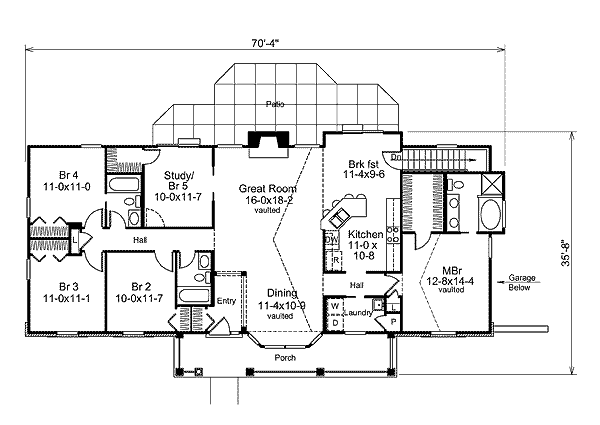 House Plan Design - Farmhouse Floor Plan - Main Floor Plan #57-356