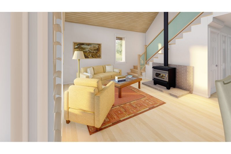 Dream House Plan - Interior - Family Room for Cabin House Plan #126-243 - 2 bed, 2 bath