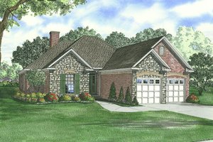 European Exterior - Front Elevation Plan #17-3478