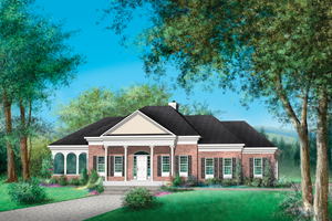 Classical Exterior - Front Elevation Plan #25-4822