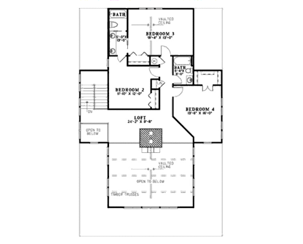 Country Floor Plan - Upper Floor Plan #17-2361