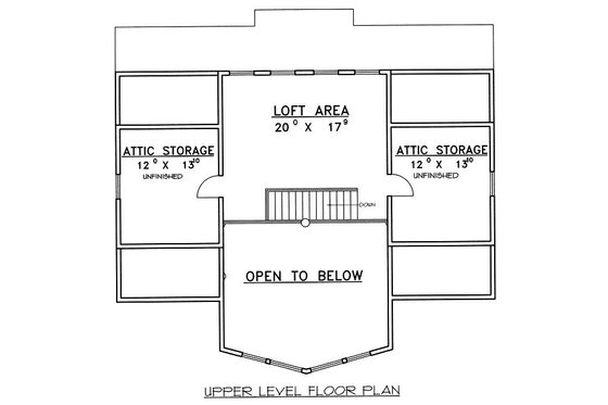 Floor Plan - Upper Floor for Bungalow House Plan #117-542 - 3 bed, 2.5 bath