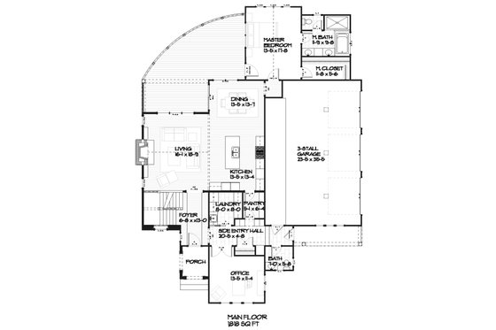 Traditional styled house plan with Contemporary floor plans