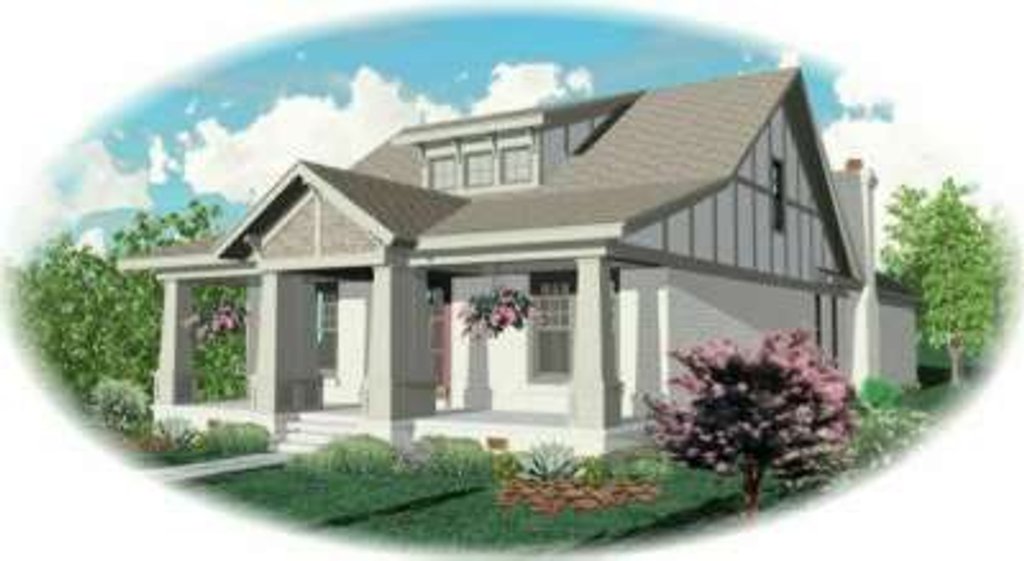 Exterior - Front Elevation 2 for Craftsman House Plan #81-436 - 3 bed, 2 bath