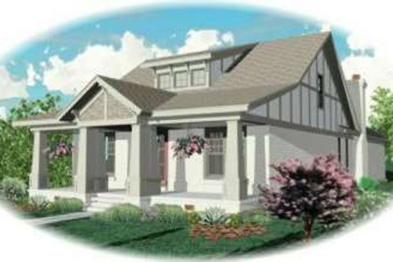 Exterior - Front Elevation for Craftsman House Plan #81-436 - 3 bed, 2 bath