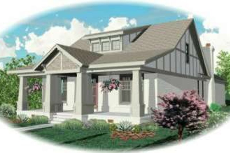 Exterior - Front Elevation 2 for Craftsman House Plan #81-436 - 3 bed, 2 bath