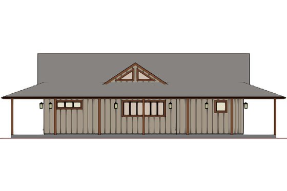 Exterior - Rear Elevation 1 for Farmhouse House Plan #126-255 - 3 bed, 2.5 bath