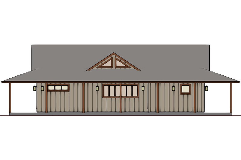 House Blueprint - Exterior - Rear Elevation 1 for Farmhouse House Plan #126-255 - 3 bed, 2.5 bath