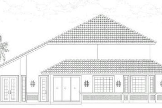 Exterior - Rear Elevation for Mediterranean House Plan #420-228 - 4 bed, 2.5 bath