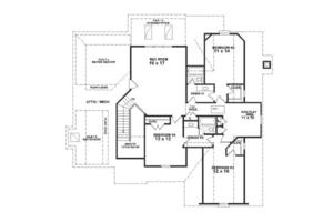 Floor Plan - Upper Floor for European House Plan #81-307 - 4 bed, 3.5 bath