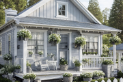 Craftsman Style House Plan - 1 Beds 1 Baths 640 Sq/Ft Plan #515-8 Exterior 