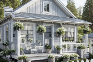 Exterior - Front Elevation 3 for Craftsman House Plan #515-8 - 1 bed, 1 bath