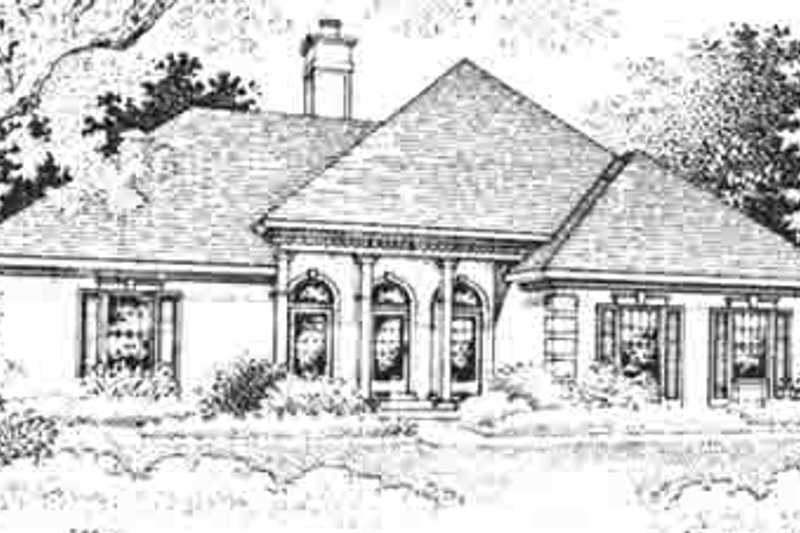 Exterior - Front Elevation 2 for European House Plan #45-287 - 3 bed, 2 bath