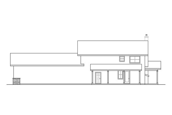 Exterior - Rear Elevation for Traditional House Plan #124-1262 - 3 bed, 3 bath