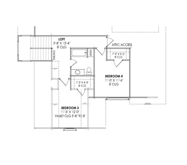 European Floor Plan - Upper Floor Plan #1096-83