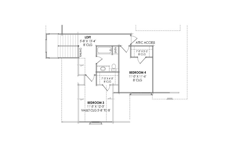 House Design - Floor Plan - Upper Floor for European House Plan #1096-83 - 4 bed, 3 bath