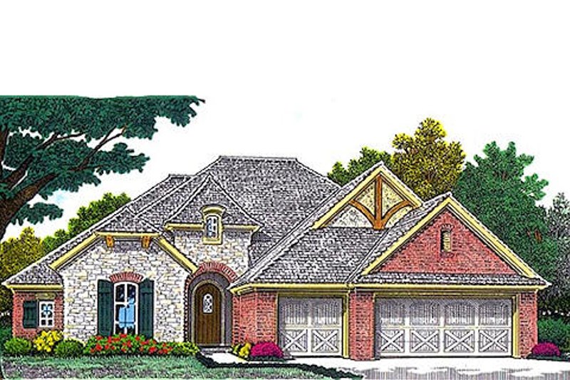 Architectural House Design - Tudor Exterior - Front Elevation Plan #310-963
