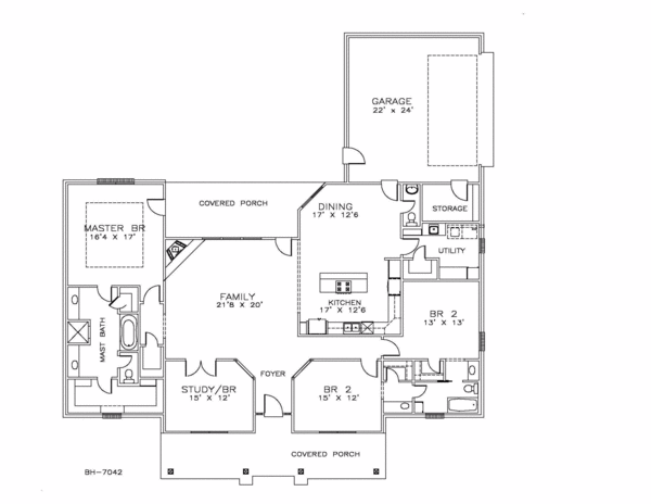 Country Floor Plan - Main Floor Plan #8-172