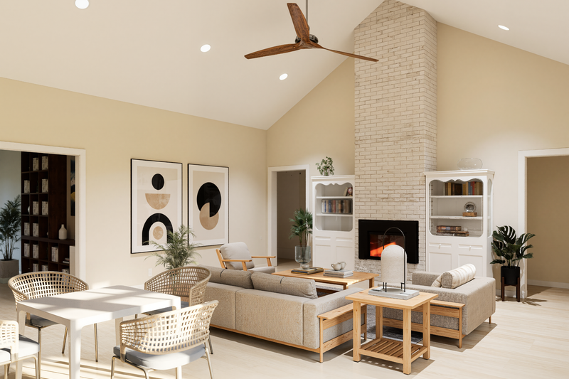 Architectural House Design - Interior - Family Room for Farmhouse House Plan #1112-21 - 3 bed, 3.5 bath