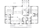 Southern Style House Plan - 4 Beds 3 Baths 2017 Sq/Ft Plan #54-118 