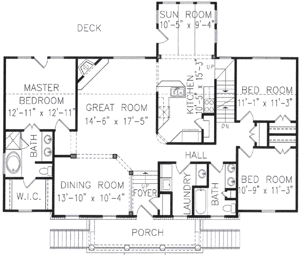 Southern Floor Plan - Main Floor Plan #54-118