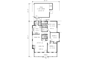 Floor Plan - Main Floor for Country House Plan #3-114 - 3 bed, 2 bath